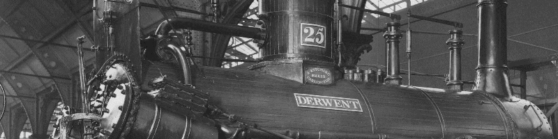 "Derwent" was designed by Timothy Hackworth and built by W. & A. Kitching in Darlington, England in 1845. 